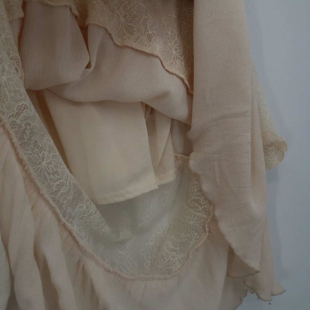 L Love Maxi Dress‎ Womens M Peach Fairycore Cottagecore Boho Romantic Ethereal - Picture 5 of 16